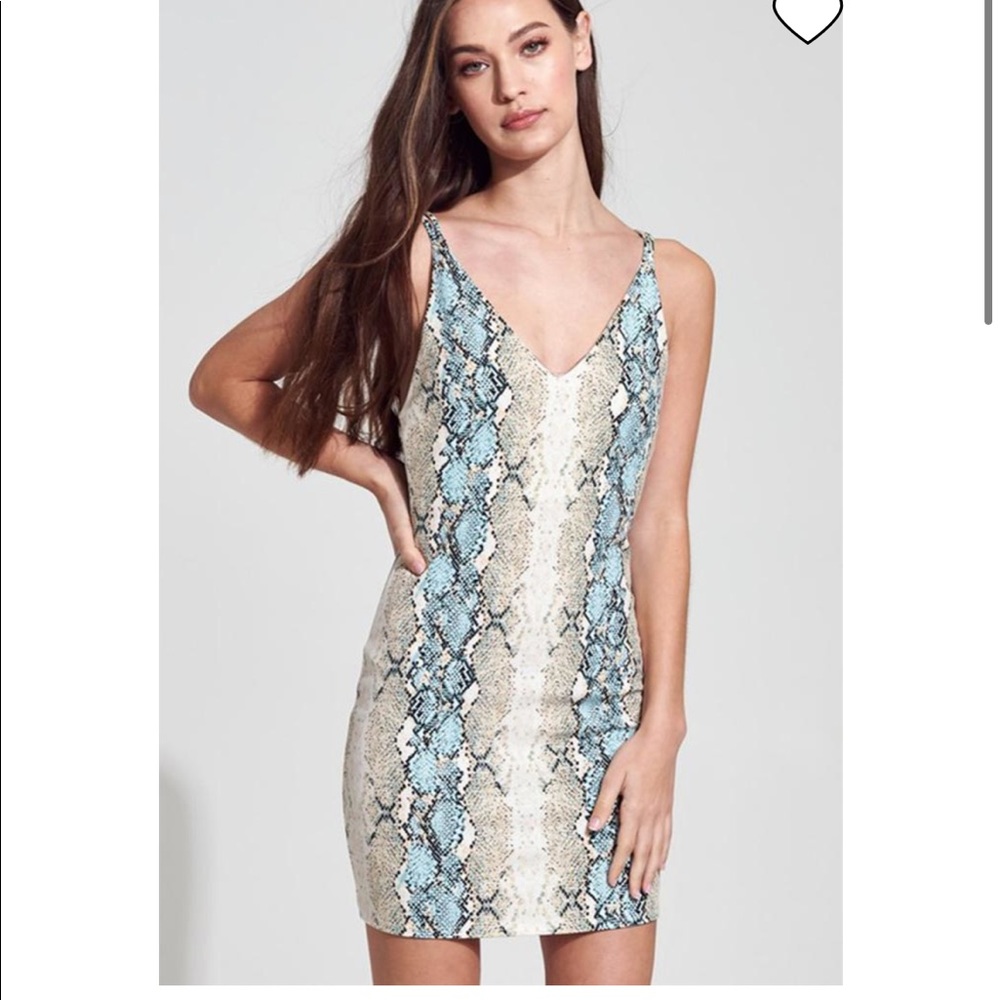 Snake skin print mini dress